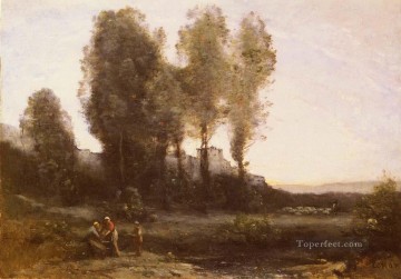 Jean Baptiste Camille Corot Painting - Le Monastere Derriere Les Arbres plein air Romanticismo Jean Baptiste Camille Corot